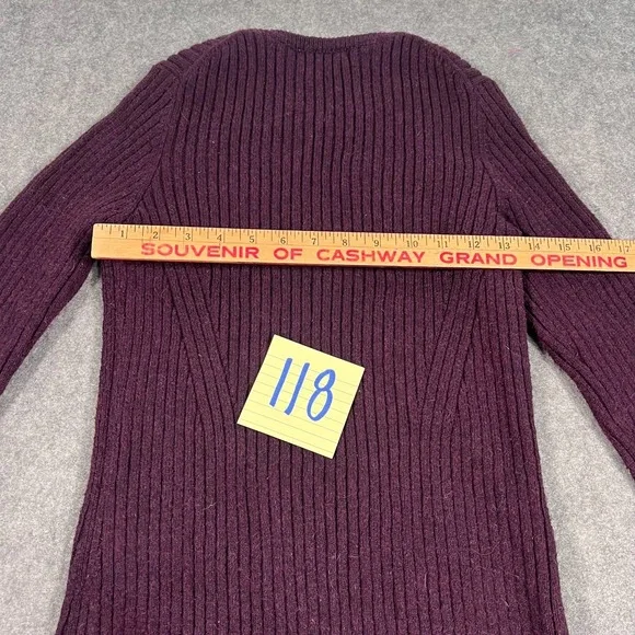 Marine Layer Ribbed Purple Marnie Wool Blend Sweater Midi‎ Dress Women Size M - Picture 5 of 7